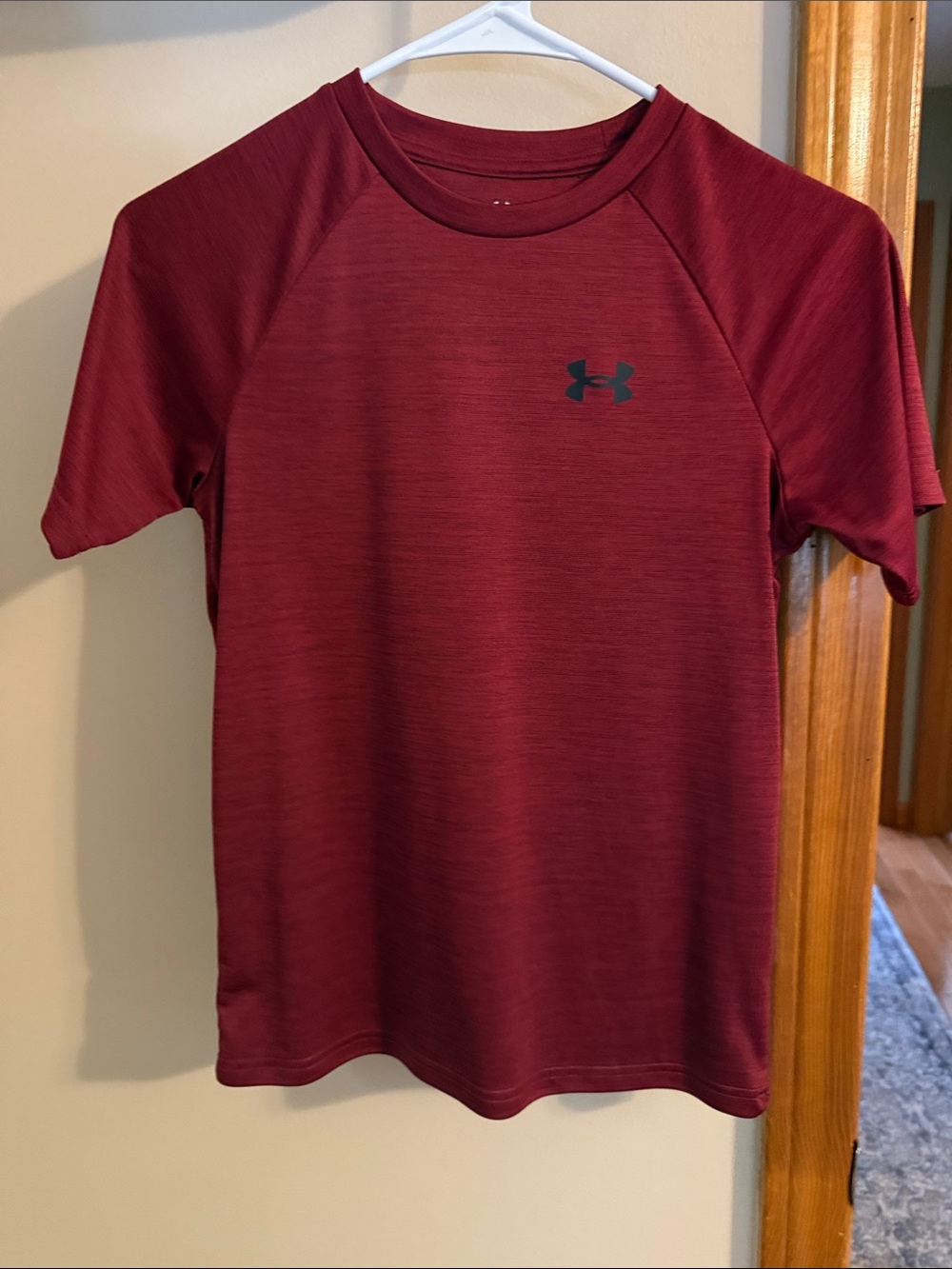 Under Armour Maroon Performance Tee with Black Logo